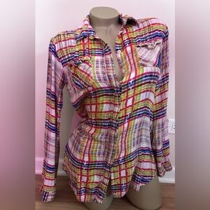Multicolor Plaid Women's Top